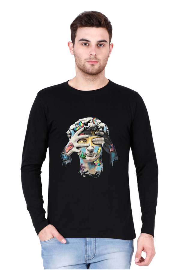 Cool Printed Round Neck Full Sleeve T-Shirt