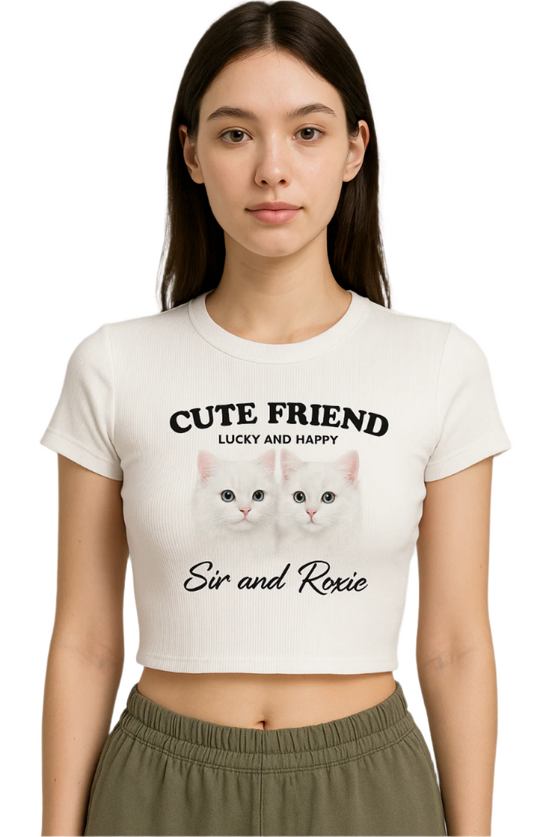 Cute Friend Ribbed Crop Top – Sir and Roxie Edition