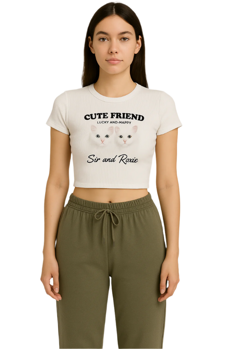 Cute Friend Ribbed Crop Top – Sir and Roxie Edition