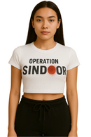 Operation Sindoor Crop Top for Girls and Women
