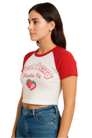 Strawberry Sweetie Pie Crop Top – Red & White