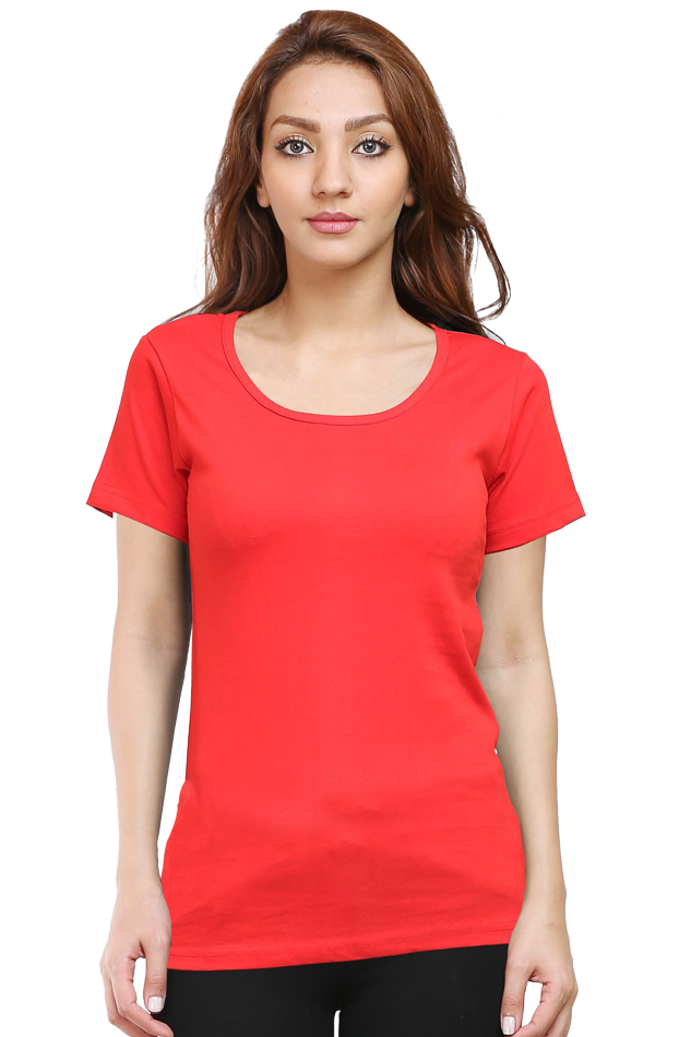 Female Round Neck Half Sleeve Classic T-Shirts in More Colors
