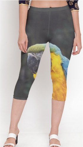 Parrot Printed Capri Leggings