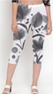 Black Flower Printed Capri Leggings