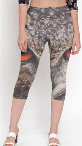 Owl Printed Capri Leggings