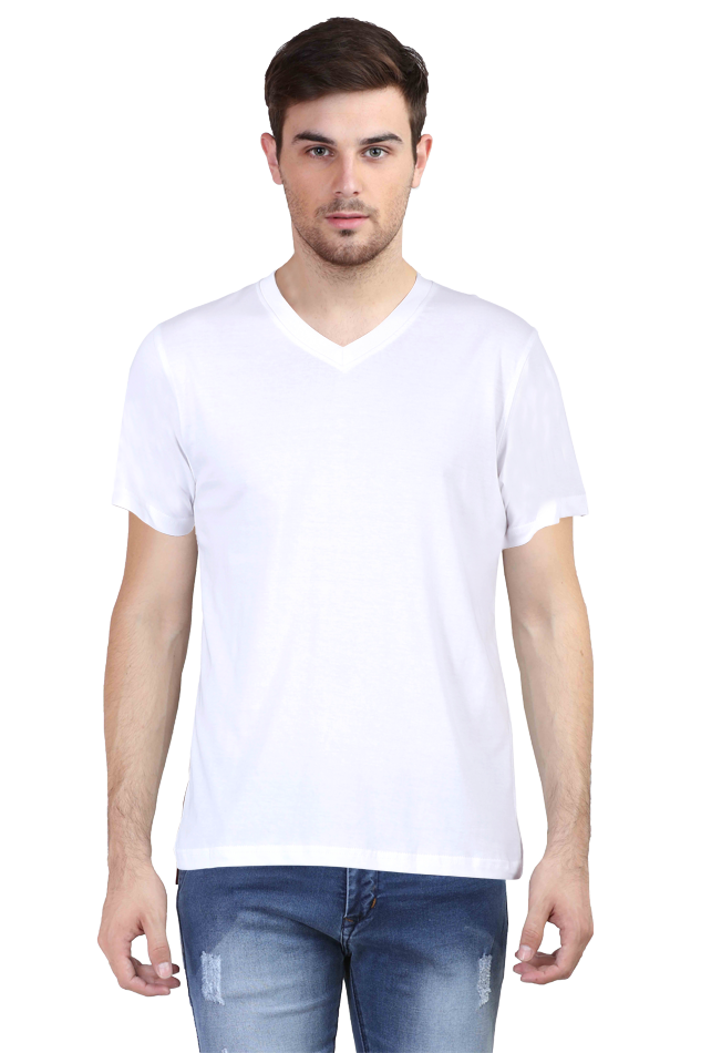 Men V Neck Plain T-Shirt