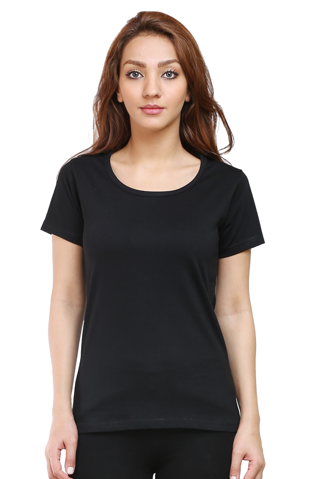 Female Round Neck Half Sleeve Classic T-Shirts in More Colors