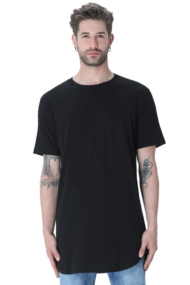 Male Longline Curved T-Shirt