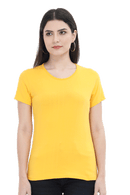 Female Round Neck Half Sleeve Classic T-Shirts in More Colors