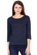 Female Round Neck 3/4th Sleeve T-Shirt