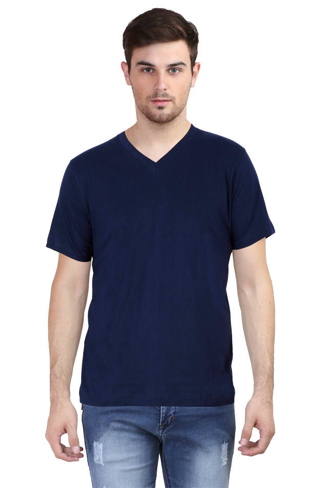 Men V Neck Plain T-Shirt