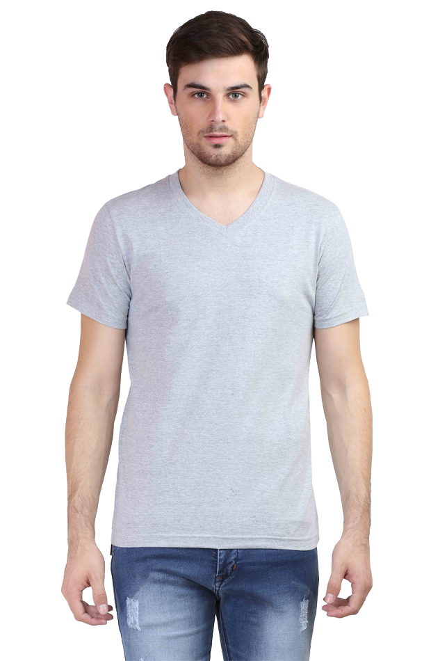 Men V Neck Plain T-Shirt
