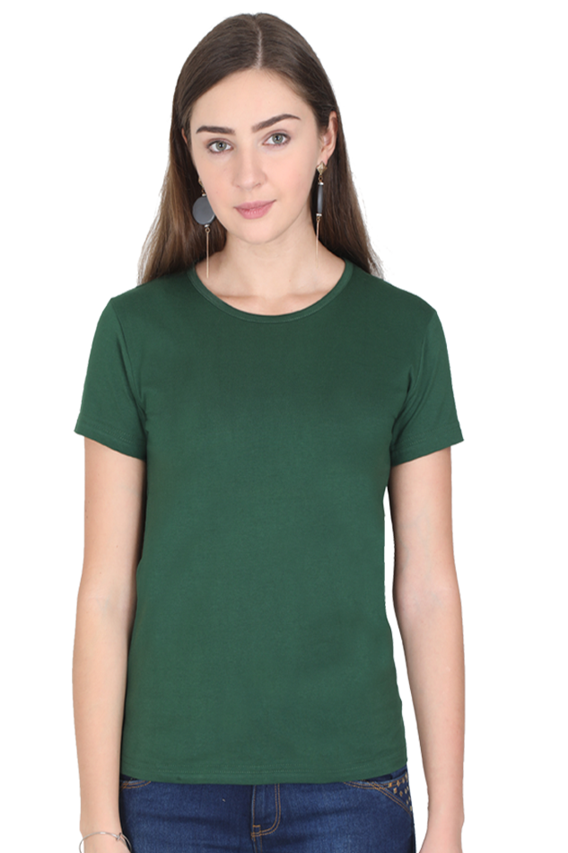 Female Round Neck Half Sleeve Classic T-Shirts in More Colors